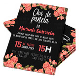 Arte Digital Convite Chá De Cozinha Panela Floral Rosa