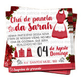 Arte Digital Convite Chá De Cozinha Panela Vintage