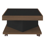 Artely 1208 Mesa De Centro Para Sala Saara Amêndoa Com Preto