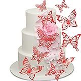 Arthsdite 36 Peças De Topos De Cupcake De Borboleta Efeito 3D 3 Estilos Adesivos De Borboleta Decoração De Parede De Quarto Vazado Decoração De Bolo De Casamento Aniversário De Crianças 