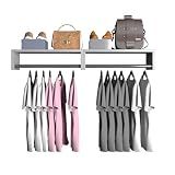 ARTMOVELAR - Kit De 2 Cabideiros Com Tampo E Lateral De Ferro - Kit De Tampo E Tubo Para Cabideiro - Cabide Em Madeira MDF- Organizadores De Roupas Para Parede E Guarda-Roupas - Branco- 100x25x12