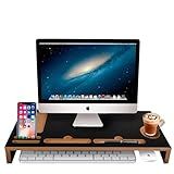 ARTMOVELAR - Mesa Base Para Monitor - Suporte Para Computador Com Apoio Para Objetos - Suporte De Monitor E TV- Organizador De Mesa- Organização E Decoração De Apartamento E Casa- Home Office - Preto