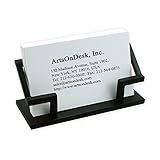 ArtsOnDesk Porta Cartões De Visita De Arte Moderna Bk301 Aço Preto Patenteado Acessório De Mesa Com Suporte Para Cartão De Nome Estojo Organizador De Escritório