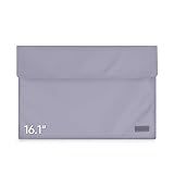 ARZOPA Bolsa Para Monitor Portátil De 16 Polegadas Capa De Couro PU Para Monitor De Viagem Laptop Cinza
