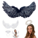 Asa Anjo Fantasia Halloween Carnaval Festa Cosplay Tiara