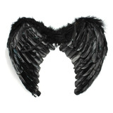 Asa Anjo Preta Penas Malévola Cosplay Fantasia Halloween