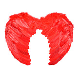 Asa Anjo Vermelha Penas Diabinha Cosplay Fantasia Halloween