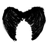 Asa De Anjo Negro Cor Preta P Fantasias Carnaval Halloween