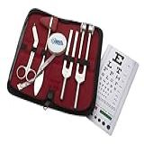 ASA TECHMED Conjunto De 6 Peças De Kit De Percussão Reflexa De Diagnóstico Martelo Taylor Fita Métrica Corporal Conjunto De Diapasão Tesoura De Bandagem 5 5 Gráfico De Olhos Snellen Com Estojo 
