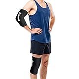 Asani Compression Ice Pack Sleeve Large For Hot Or Cold Therapy Reusable Flexible Wrap Sleeve For Elbow Knee Calf Injury Tendonitis Tennis Elbow Golf Elbow Black