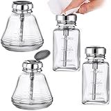 Asany Garrafa Dispensadora Transparente De 4 Peças Com Tampa Flip De Metal 170 G 180 Ml Dispensador De Bomba De Vidro Removedor De Esmalte De Unhas Dispensador De Bomba Recarregável Para Esmalte E
