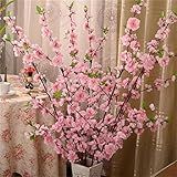 Asdomo 10 Peças De Ramos Artificiais De Flor De Cerejeira Primavera Flores De Pêssego Arranjos De Flores Falsas Para Decoração De Casamento Em Casa