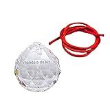 Asfour Bola De Cristal Facetada 40mm - Fio Vermelho