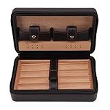 Asixxsix Caixa De Charuto Para Humidor 4 Unidades Caixa De Charuto Portátil De Viagem Com Bolsa De Armazenamento E Bico De Charuto Fecho De Zíper Couro E Cedro Estojo Porta Charuto Preto Porta Charuto Conjunto De Presente Para Homens Mulheres