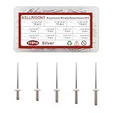 ASLLRISONY Kit Sortido De 110 Rebites Pop Rebites 5 Tamanhos De Rebites De Alumínio 3 40 6 Cm Rebites Profissionais De Alumínio Para Bricolage Reparos Automotivos Metal Móveis Instrumentos