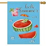 Asminifor Bandeiras De Jardim De Melancia De Verão Para Exterior 71 X 101 Cm Dupla Face Verão Tropical Havaí Praia Vertical Jardim Bandeiras De Quintal Piscina Casa Verão Decoração De Jardim