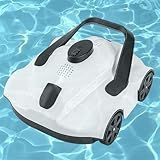 Aspirador De Piscina Sem Fio- Com Motor Duplo- Limpador Robótico De Piscina- Dura 130min- Carregamento Rápido De 3H- Estacionamento Automático- Para Piscinas Acima Do Solo De Fundo Plano
