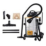 Aspirador De Pó E Água Profissional WAP GTW INOX 50 1600W 50 Litros 180 Mbar Barril Aço Inox Soprador 127V