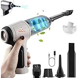Aspirador De Pó Portátil Sem Fio Recarregável USB 3 Em 1- Soprador E Sugador- Ideal Para Limpeza De Carro- Sala- Cozinha- Quarto- Banheiro- Escritório - -Verde- - XGROWTH BRASIL
