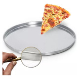 Assadeira Pizza 35 Cm Alumínio Forma Borda Alta Reforçada