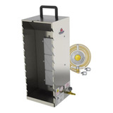 Assador 10 Espetinhos A Gás Inox Pr 199 Kit Gás 1kg Progás