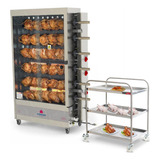 Assador Frango Gás Infra Pr631 Progás Carrinho Inox Imeca