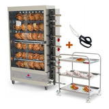 Assador Frango Gás Tubular Pr634 Progás Tesoura Carro Bivolt