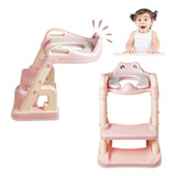 Assento Infantil Redutor Com Escada Troninho Vaso Sanitário Cor Assento Infantil Rosa