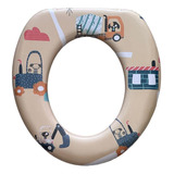 Assento Infantil Redutor Sanitário Vaso Troninho Bebe Macio Cor Amarelo Trator cachorro