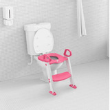 Assento Redutor Com Escada Toilet Training Rosa Kababy
