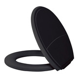 Assento Sanitário Almofadado Oval Plus Slim Preto Metasul