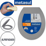 Assento Sanitário Almofadado Plus Redondo Metasul Cor Cinza escuro