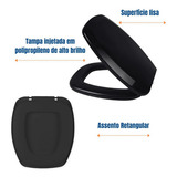 Assento Sanitário Almofadado Tampa Vaso Incepa Thema Metasul Cor Preto