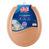 Assento Sanitário Herc Almofadado De Polietileno Poliuretano E Polipropileno Com Forma Oval Caramelo Lisa