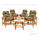 Assentos 4 Lugares Bambu Varanda Jardim C Mesinha Centro