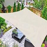 AsterOutdoor Toldo Retangular De Vela De Sol 20 X 30 Cm Com Bloqueio UV Para Pátio Quintal Gramado Jardim Atividades Ao Ar Livre Creme