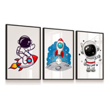 astronautas-astronautas Quadro Vidro Infantil Foguete Menino Lua Astronauta 20x30 Cd