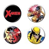 Ata Boy Marvel Comics X Men Jean Grey Ciclope Wolverine Conjunto De Quatro Botões De 3 5 Cm 1 25 Inch Buttons Alumínio Sem Pedras Preciosas