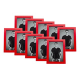 Atacado 10 Porta Retratos 10x15 Mesa Ou Parede Aconchegante Cor Vermelho Cor