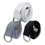 Atacado Kit 3 Cintos Masculinos Lona Argola Dupla Premium Cor Preto Cinza Cru Tamanho 115