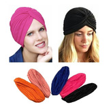 Atacado Kit Com 05 Turbante Indiano Feminino Todo Fechado