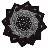 Atacado Pacote Com 12 Bandanas Pretas 55x55 100 Algodão
