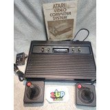 Atari 2600 Com Dois Controles Caixa Manual E 33 Jogos 