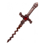 Athame De Metal Iansã Cobre Velho E Pedra Vermelha De 16 5cm