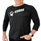 Atomico Camiseta Casual Raglã Manga 3 4 Da Marca Next Level Preto Mesclado GG