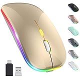 Atualização Mouse Sem Fio LED Mouse Recarregável Fino Silencioso 2 4G Mouse óptico Portátil Para Escritório Com Receptor USB E Tipo C 3 DPI Ajustáveis Para Notebook PC Laptop