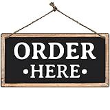 ATX CUSTOM SIGNS Peça Aqui A Placa Preta E Branca