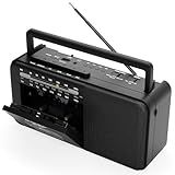 Audiobox RXC 15RBT Leitor De Fitas Cassete Recarregável Com Bluetooth AM FM SW USB E Entrada AUX Boombox Portátil Vintage