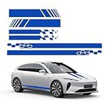 Augeny 6 Peças De Adesivos Listrados De Capô De Carro- Decalque De Listras Laterais De Vinil Esportivo De Corrida- Decalque De Espelho Retrovisor Automático Modificado- Decoração De Listras Gráficas