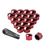 AuMoHall 21 Mm Cubo De Roda De Carro Porcas Porcas Tampa Protetora Tampa Protetora Contra Poeira Válvula De Pneu Tampa De Parafuso Pacote Com 20 Vermelho